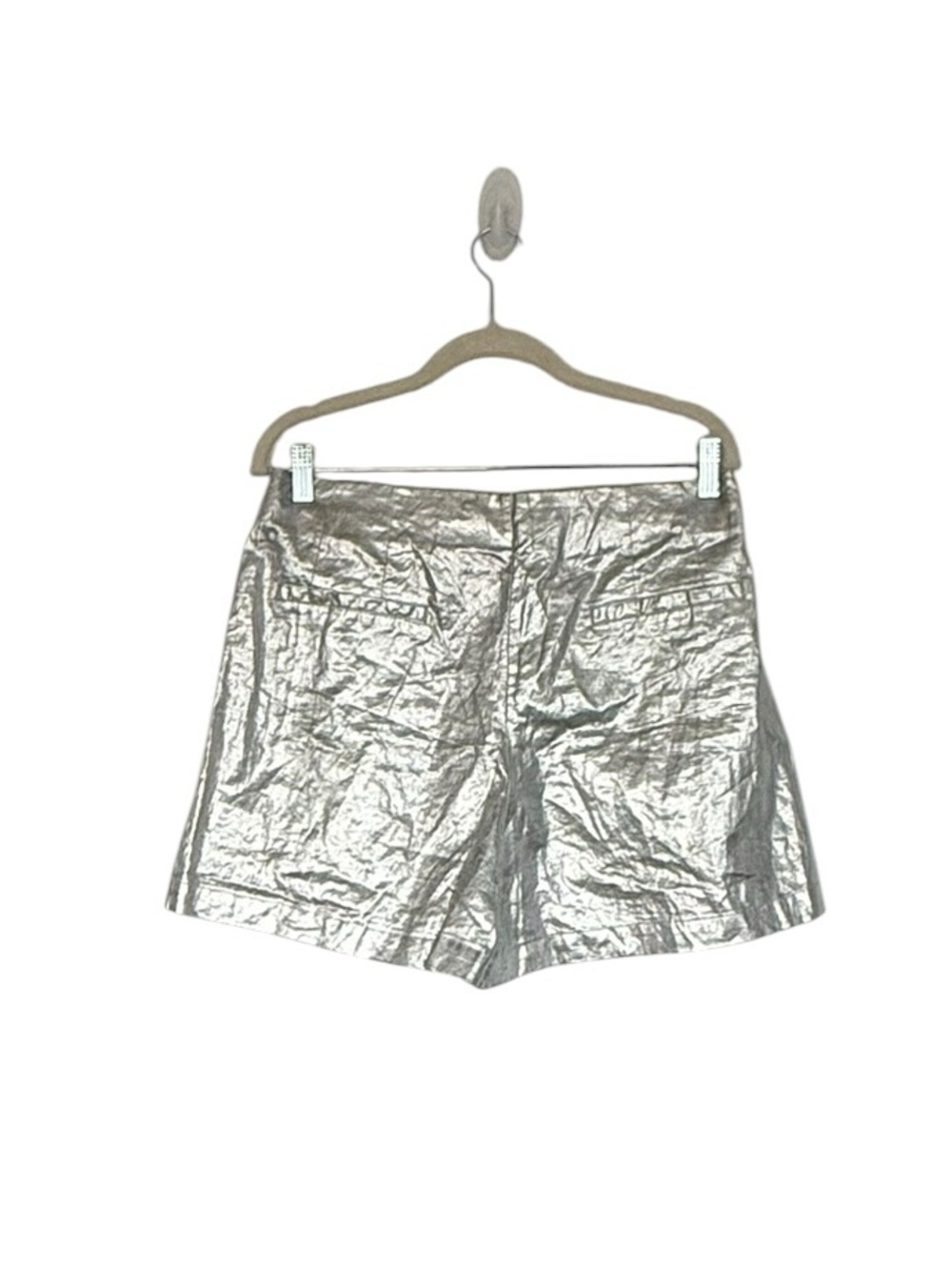 NWT Lanhtropy Frida Silver Metallic Linen Shorts Large - Picture 7 of 9